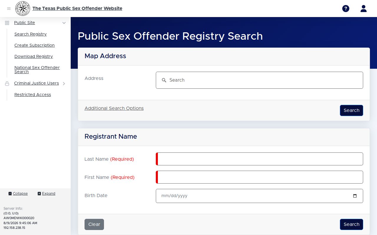 Blanco County sex offender registry name address and map search